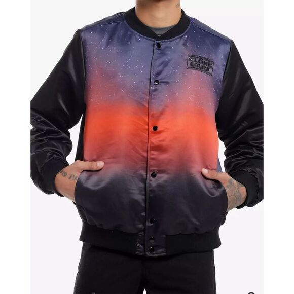 Disney Our Universe Star Wars: The Clone Wars Group Shot Bomber Jacket Unisex Si - Picture 1 of 9